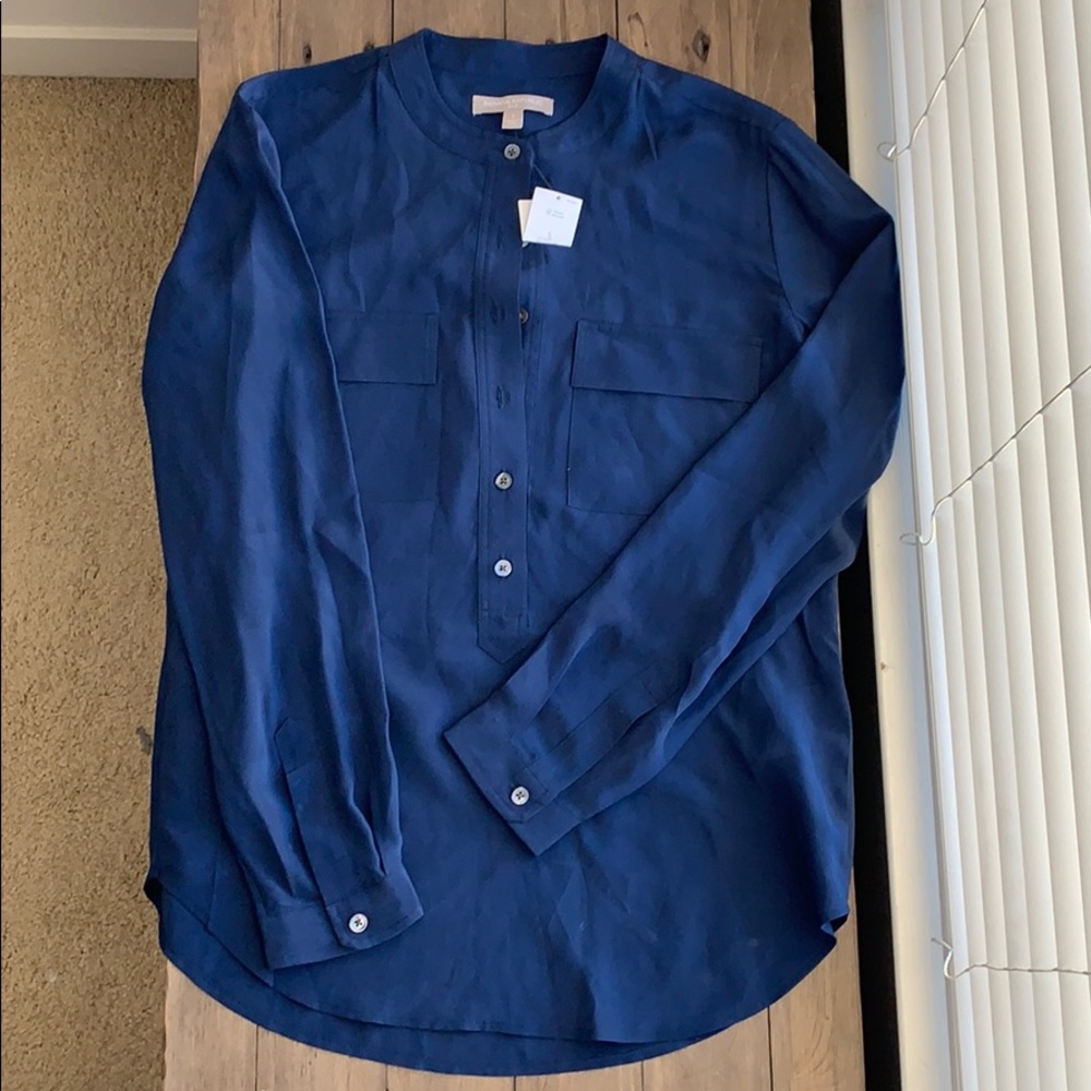 Banana Republic blue silk blouse